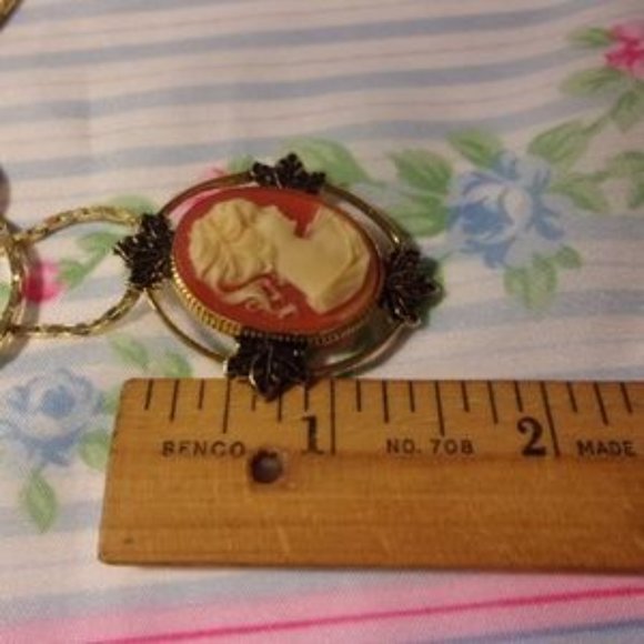 "Resin Cameo Pin/Pendant With 30"" Long Chain " - Picture 4 of 5